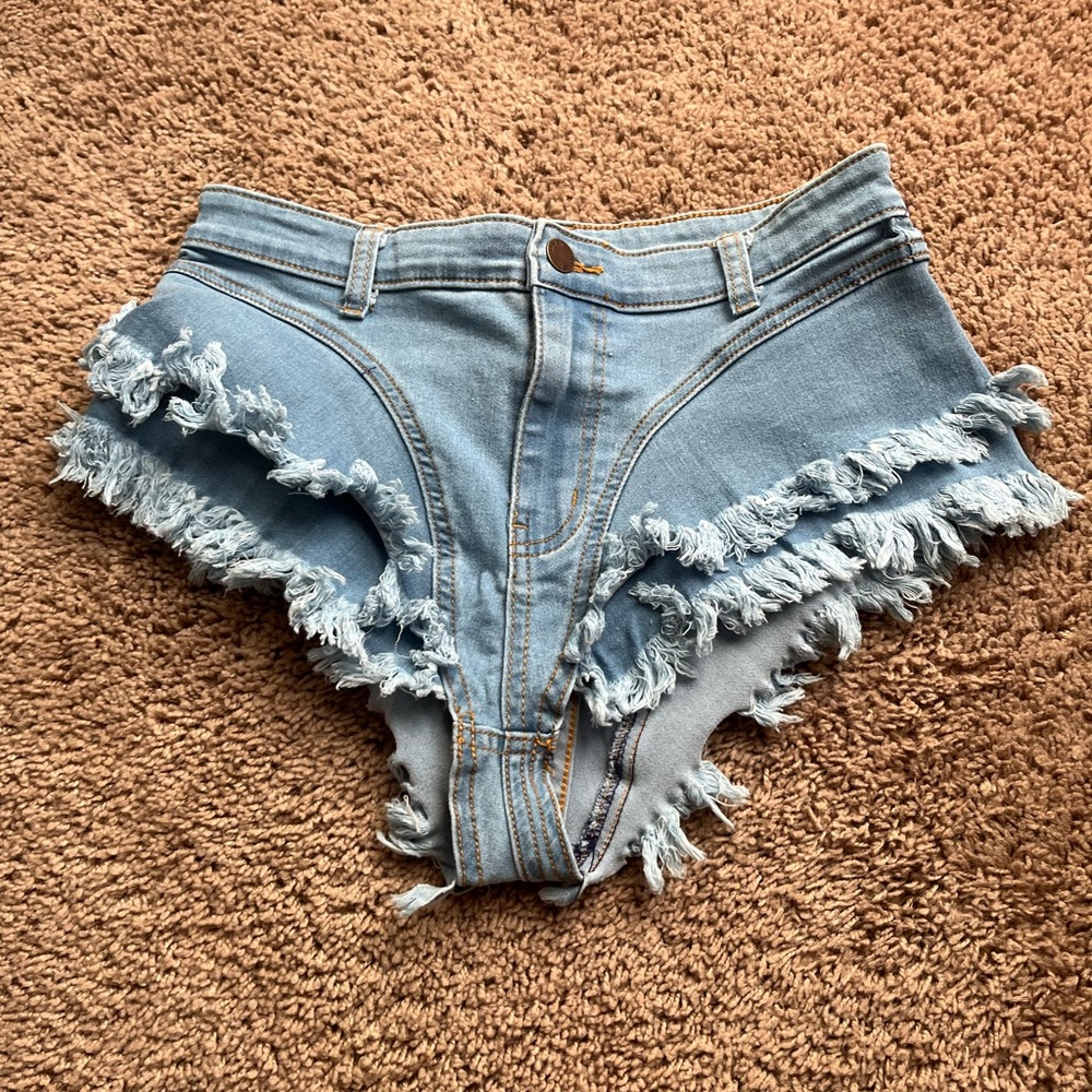 Daisy Blue Distressed Jean Shorts